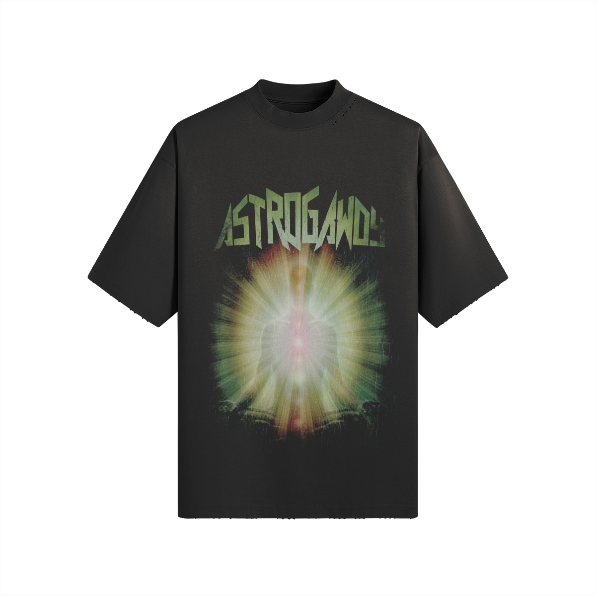 Astral Chakra Sun Faded Distressed T-shirt Oversized